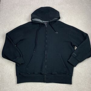 Vintage Dickies Hoodie Mens Large Black Full Zip Fleece Lined Y2K Sweatshirt